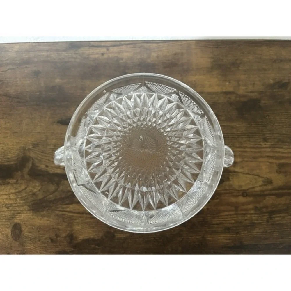 Antique EAPG Cambridge‎ Inverted Feather Crystal Cracker Jar Ice Bucket